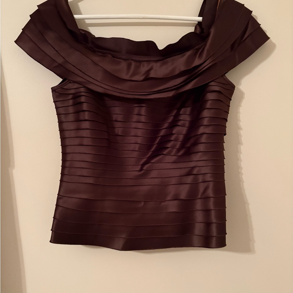 JS Collections Chocolate Off-Shoulder Blouse